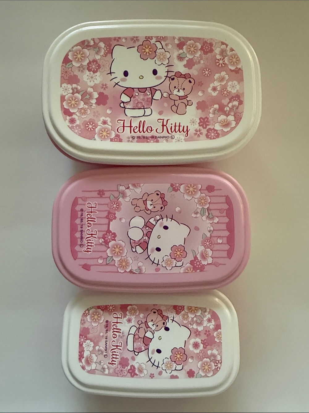 Hello Kitty Pink Floral Lunch Box Set